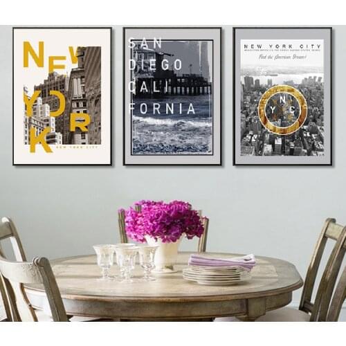 Nordic Style Posters New York Abstract Building City Painting Modern Canvas Printing Home Decoration Fashion Art Wall Pictures