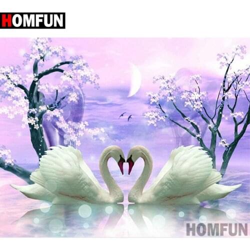 HOMFUN Full Diamond "Animal goose" DIY 5D Diamond Painting Cross Stitch Home Decor Picture Of Rhinestone Handmade A27083