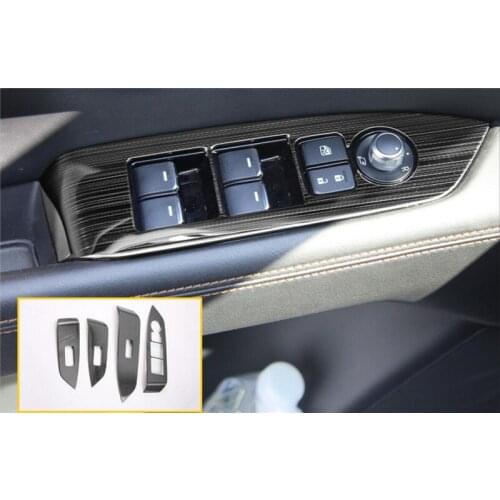 Stainless Steel Internal Door Window Lift Switch Sequin Frame Fit For Mazda CX-5 2017 2018 Internal Decorations Stickers