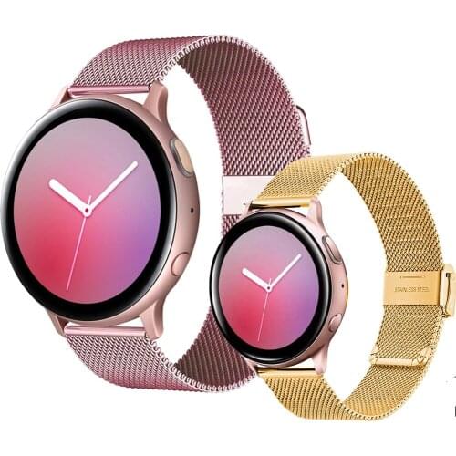 Strap Stainless Steel Milanese Loop for Samsung Galaxy Watch 3 Active 2 40mm 44mm 45mm 41mm S3 Band Correa for Active 2 Strap