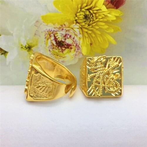 Luxury Mens 14k Gold Ring for Wedding Engagement Anniversar Jewelry Gifts Delicate Yrannosaur Ring Jewelry for Man Female