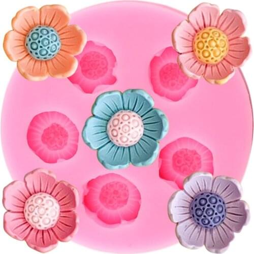 Flower Silicone Molds DIY Wedding Cupcake Topper Fondant Cake Decorating Tools Candy Resin Clay Chocolate Gumpaste Moulds