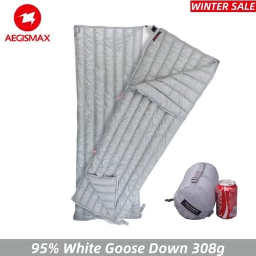 AEGISMAX E Series Sleeping Bag Goose Down 95% Filled 3-Season Envelope Sleeping Bag Ultralight Outdoor Portable Waterproof Warm