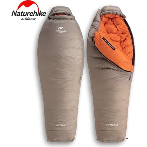 Naturehike Thickening Camping Mummy Goose Down Sleeping Bag 750FP Winter -21 ° C Warm Sleeping Bag