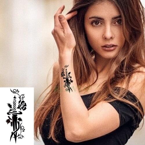 Waterproof Temporary Tattoo Sticker owl tatto flower around sword crown tatoo stkcker flash fake tattoos for men women
