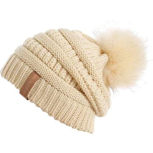 Autumn and winter knitted jacquard hat, fashionable and warm, thickened knitted hat, wool ball hat, detachable