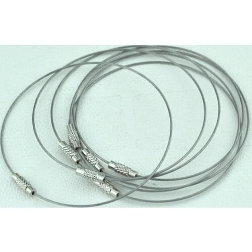 10pcs/lot 1mm Steel Wire Cable Cord Rope Chain Choker 9inch Silver Color Jewelry Bracelet Handmade DIY Findings Accessories