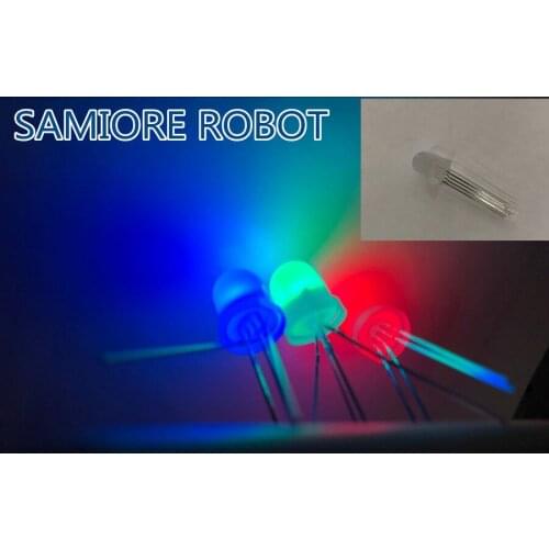 1000pcs 8mm LED Diode RGB Common Anode / Cathode Light Tricolor Red Green Blue Diffused Round Top Wide Angle Light LED Lamp