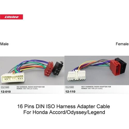 16 Pins DIN ISO Harness Adapter Cable For Honda Accord/Odyssey/Legend