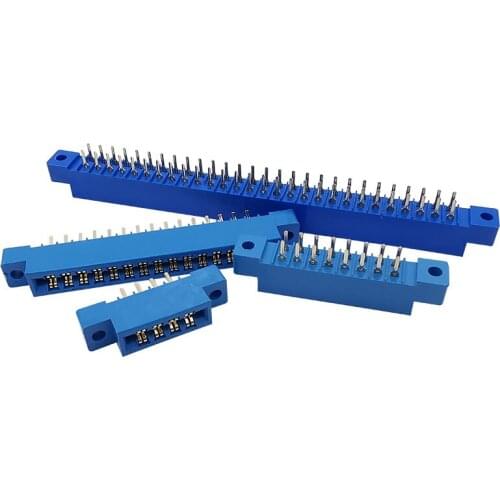 2Pcs 805 Series Strip Connector 3.96mm Pitch Female Socket PCB Mount Card Edge Connectors Blue Wire Terminal 8P-72Pin