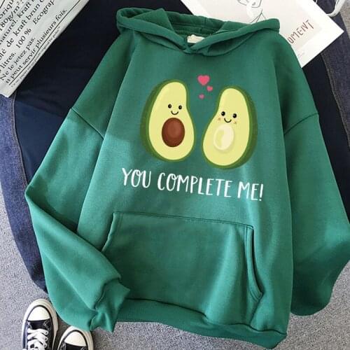 2021 Fuuny Avocado Print Sweatshirt Women Hoodie Cute Hip Hop Kawaii Harajuku Oversized Kawaii Harajuku Womens Tops Clothes