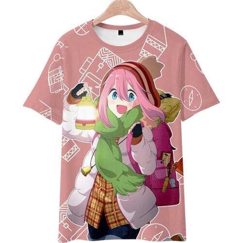 2021 New Arrival 3D Cosplay Yuru Camp△ T shirt Adult Kids T-shirt Summer Hip hop Casual Short Sleeve 3D Print Tee