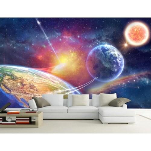 Custom mural 3d photo wallpaper Universe starry sky sun earth planet home decor living room wallpaper for walls 3 d in rolls