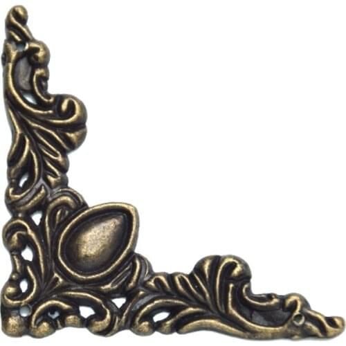 4PCS/Lot Antique Metal Box Corner Protector Edge Safety Bumpers Jewelry Box Case Corner Protector Furniture Corner Guard
