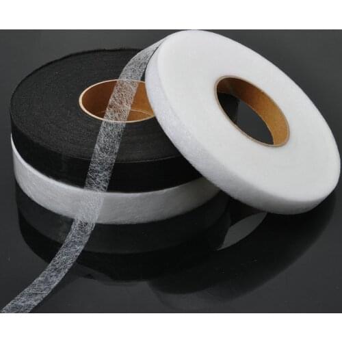 70yards White Black Double Faced Adhesive Fabric Non-woven Patchwork Interlinings Iron On Melt Omentum DIY Garment Accessories