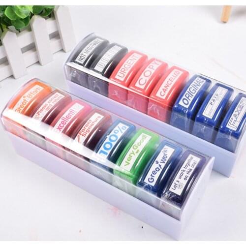 8pcs Colorful Teacher Seal Toy Set School Grading Teacher Stamp Toys For Chlidren Christmas Gift Children Toys For Kids