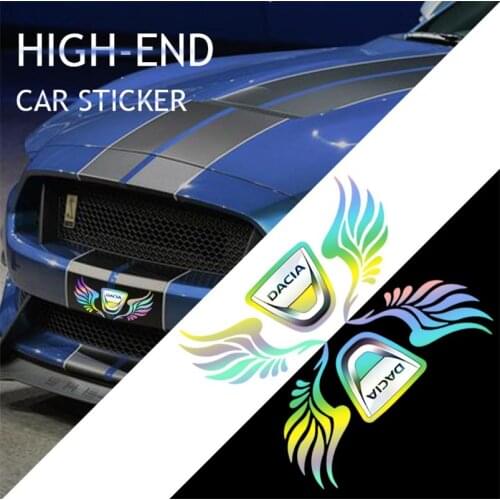 Angel Wings Seven Color Reflective Car Stickers Laser Body Sticker For Dacia Lodgy 2 Mcv Sandero Duster Logan Stepway Sandero