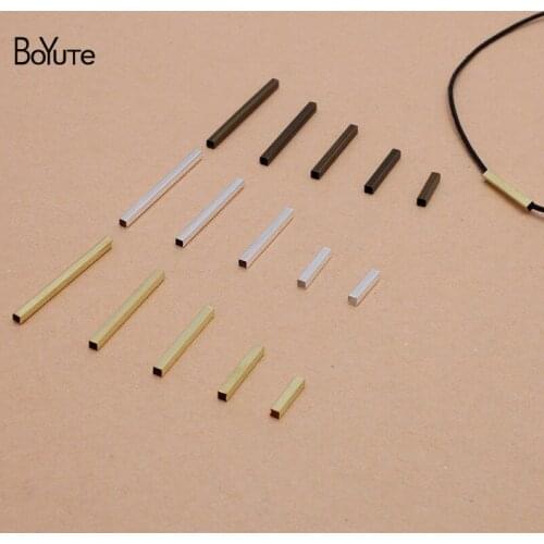 BoYuTe (500 Pieces/Lot) 10-15-20-25-30MM Length Metal Brass Square Tube Materials DIY Hand Made Jewelry Accessories