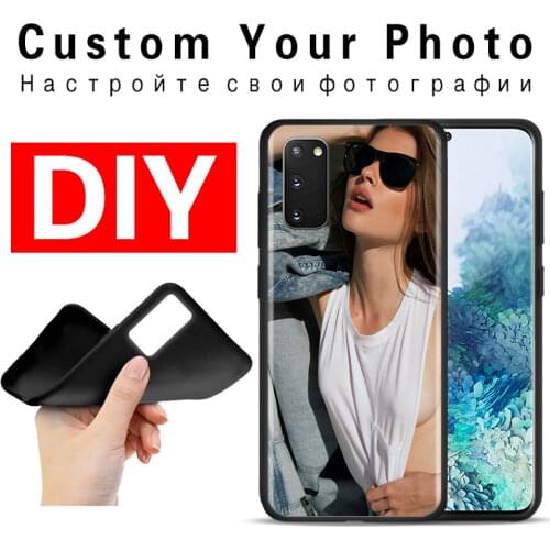 DIY Phone Case For Samsung S21 S20 FE Ultra S10 Lite S10e S9 S8 S7 Plus Fundas Black Shell Customized Design Picture Photo Cover