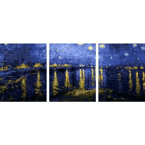 DIY 40x50cm/3Pcs Painting By Numbers Canvas Household Decoration Gift DIY Art Paint By Numbers Acrylic Painting Hand Painted Art