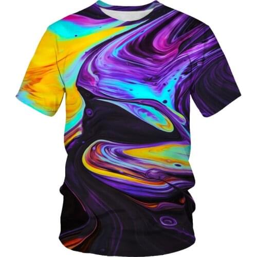 Summer fashion top handsome breathable short sleeve 3d printing pattern comfortable printing T-shirt Harajuku round neck T-shirt