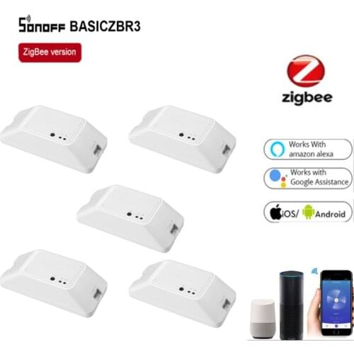 SONOFF BASICZBR3 DIY Smart Zigbee Light Switch MINI Timing Relay Module Wireless Remote Switch Works With Alexa SmartThings Hub