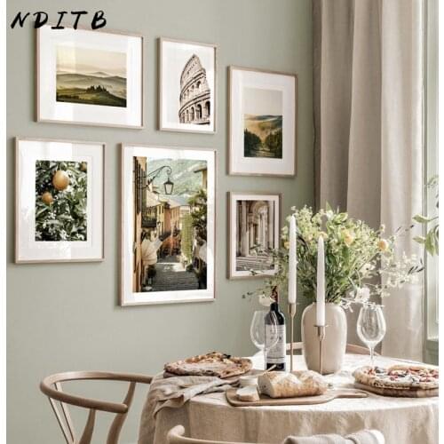 Italy City Rome Architecture Landscape Canvas Painting Fruit Food Poster Art Print Nordic Wall Picture Living Room Decoration