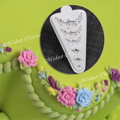 Classic Flower Border Lace Mold Fondant Cake Decorating Tools Gumpaste Chocolate Molds SM-042