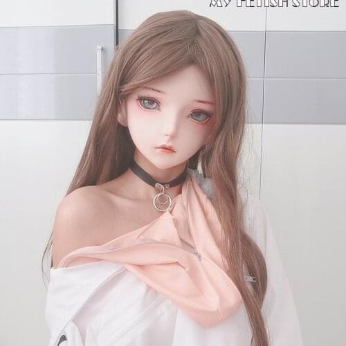 KM111)Handmade Sweet Female/Girl Resin Half Head Cosplay Japanese Anime Role Play Lolita Kigurumi Doll Mask Crossdresser
