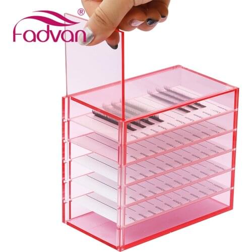 RU Warehouse 5 Layers False Eyelash Storage Box Acrylic Pallet Holder Clear Lash Extension Storaging Fake Eyelash Building Tool