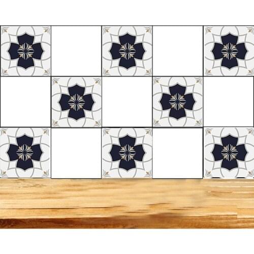 Colorful Pattern Tile Floor Wall Sticker Kitchen Bathroom Toilet Decoration Poster Stick Vinyl Wall Decal