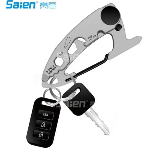 420 stainless steel Survival Para-biner Multitool Winch for Camping Hiking survival Travel backpacking Outdoor Sports