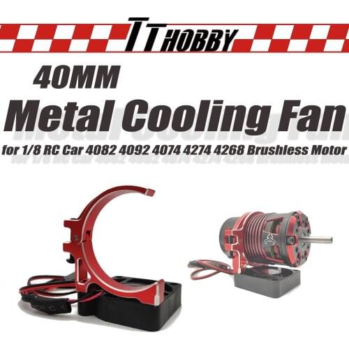 TTHOBBY Metal Colling Fan 40mm Aluminum Fan Heat Dissipation W/ Holder for 1/8 RC Car 4082 4092 4074 4274 4268 Brushless Motor