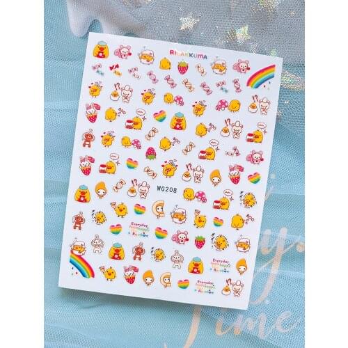 Cartoon Rabbit Nail Stickers Decals Astronaut Stickers for Finger Nail Water Sticker Decal Foil Nails Art Decorations for Nails