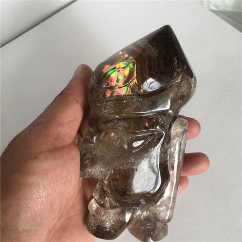 Natural rainbow citrine quartz crystal the god of the universe Super energy and crystals home decoration decorative crystal