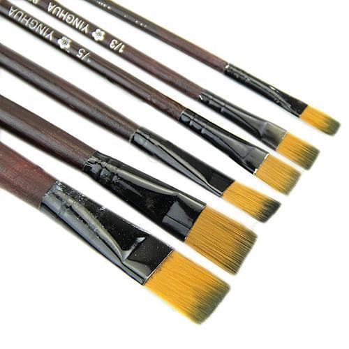6 Pcs Nylon Oil Paint Brushes Artist Art Painting Supplies Watercolor Brush Pen