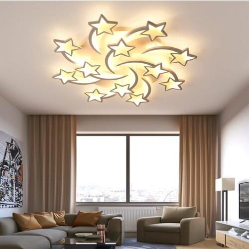 New Nordic Childrens Room Hall Creative Bedroom Simple Atmosphere Modern Living Lights Atmospheric Stars Led Ceiling Lamps