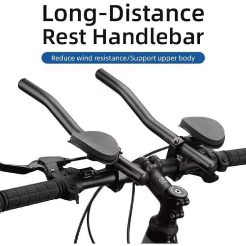 Newer Bicycle Rest Handlebar Lightweight Adjustable Bike Relaxation Cycling Handle Triathlon MTB Road Arm Rest Bar Bike Aerobar