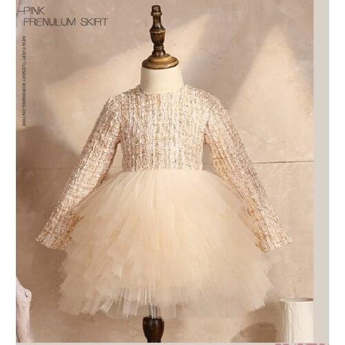 Baby Clothes For 1st Birthday Party Wedding Gown Cake Dresses Kids Girls Lace Princess Dress Infant Toddler Long Sleeve Clothes