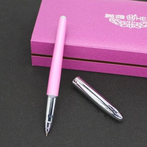 Silver Clip Fountain Pen 0.5mm High-end Pink Blue Black 10k Gold Pens The Best Gift Choice for Women with a Gift Box