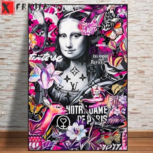Full square Round drill Diamond embroidery Graffiti art monla lisa 5D DIY diamond Painting Cross Stitch Rhinestone Mosaic