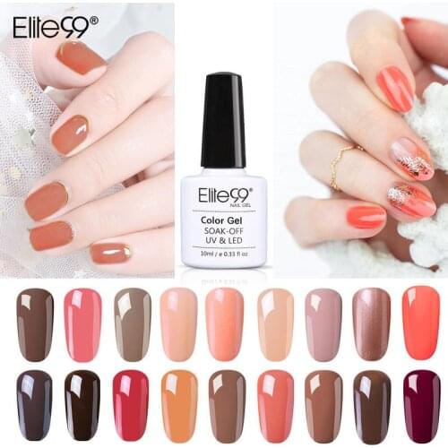 Elite99 10ml Nude Gel Nail Polish Semi-Permanent Varnish Soak Off UV Led Gel Lacquer Nail Base Top Coat for Nails Art Manicure