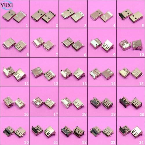 YuXi Brand New 25 models USB 2.0 Jack Interface USB Connector For Asus Acer Lenovo Dell HP Laptop USB Plug