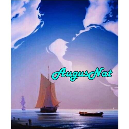 Romantic diamond painting lover diamant embroidery picture sailing boat diamond dots oil paint by numbers canvas new arrivals