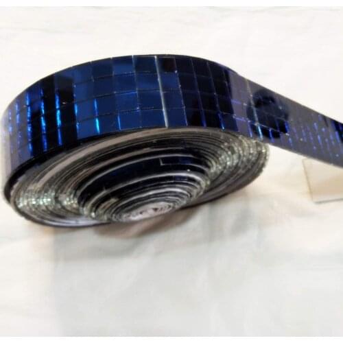 Blue Self-Adhesive Real Glass Craft Mini Square Mirror Mosaic Tiles for DIY Crafts,Ball,Home Decor