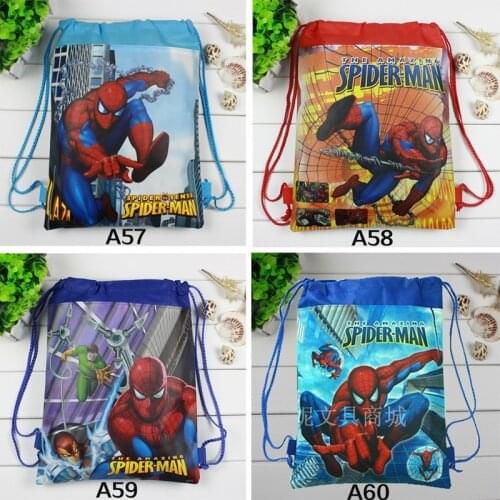 Anime Disney Marvel Spiderman Storage bag Spiderman Frozen Mickey Mouse Action Figure Bag Toys Party Decor Kids Christmas Gifts