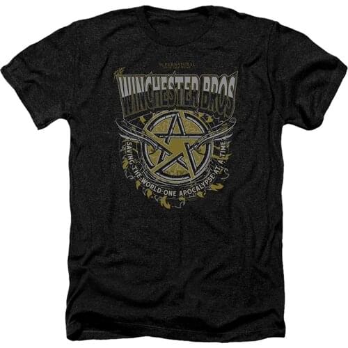 Supernatural Heather T-Shirt Winchester Bros Black Tee(1)