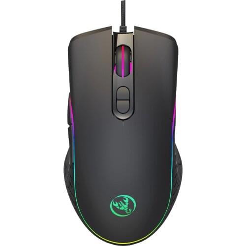 Hongsund RGB mouse 6400dpi Luminous Game Mouse Electric Competing Cable Mouse gaming For LOL CF