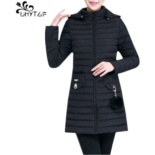UHYTGF Winter Jacket Women 2018 Korean Down CottonTop Coats Plus size Harajuku park Female Warm Coat Casual long Cotton Coat 411