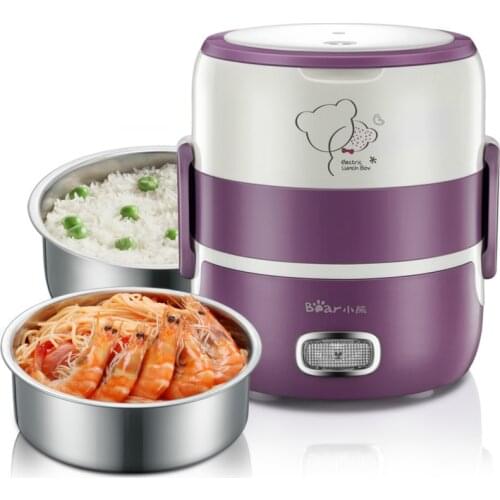 Bear Vacuum Double Layer Electric Heating Lunch Box Stainless Steel Rice Cooker
